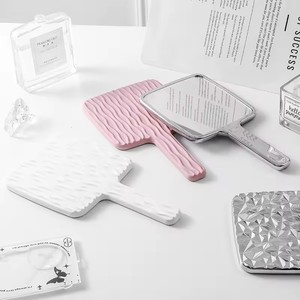 1PCS Mini Portable Metallic Beauty <b>Mirror</b> <b>Square</b> Wooden Hand-held Desktop Makeup <b>Mirror</b> for Travel-for Birthday Gift - Product Image 1