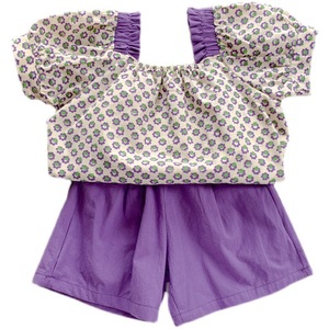 <span class=keywords><strong>Nouvelle</strong></span> <span class=keywords><strong>collection</strong></span> d'été, <span class=keywords><strong>haut</strong></span> à manches bouffantes de style coréen floral pour filles, ensemble short pour femmes, vêtements pour femmes - Product Image 5