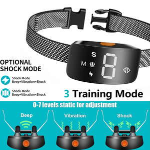 Collar de entrenamiento para perros JiaBei con modos de vibración, descarga eléctrica y sonido, recargable, de nailon, para control de ladridos. - Product Image 5