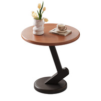 Mesa Auxiliar Plegable de Madera Maciza para Café, Mesa Auxiliar Moderna para Sofá, Mueble Compacto para Sala de Estar, Balcón o Apartamentos Pequeños