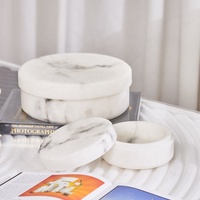 Boîte en marbre blanc minimaliste moderne nordique, décoration de bureau, objets de luxe