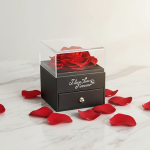 Regalo per San Valentino e Festa della Mamma 2026: <span class=keywords><strong>Fiori</strong></span> Eterni 'Ti Amo', Confezionati in Scatole Floreali in 100 Lingue Diverse - Product Image 3