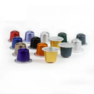 Hot Sales Custom Logo Wegwerp Nespresso Capsule Lege Aluminiumfolie Koffie Cupsule Met Deksel