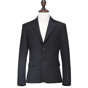 Wholesale Classic Design School Blazer Black TR Plain Navy Blue School Uniform Blazer For Boys