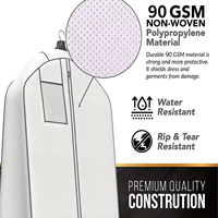 Housse de rangement pour robe de mariée longue personnalisée avec logo d'usine, sac de protection pour vêtements en non-tissé avec fenêtre transparente