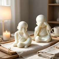 Moule en silicone 3D pour bougie en forme de moine, facile à démouler, pour bougies parfumées, pierres aromatiques, gypse, décoration de table à la maison - Vente en gros
