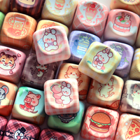 Divers types de capuchons de touches en plastique pour clavier, avec motifs chien/chat/anime, type fidget clicker, porte-clés, jouet anti-stress, cadeau
