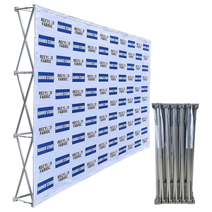 Tùy chỉnh 8x10ft vải Pop hiển thị đứng cho triển lãm thương mại pennant Backdrop cho khuyến mại thăng hoa triển lãm sự kiện phụ kiện - Product Image 1