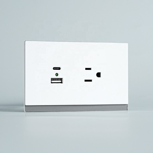 Panel de vidrio blanco americano 15A <span class=keywords><strong>interruptor</strong></span> eléctrico de luz <span class=keywords><strong>enchufe</strong></span> de EE. UU. <span class=keywords><strong>USB</strong></span> tipo a carga toma de corriente de pared México <span class=keywords><strong>interruptor</strong></span> de salida - Product Image 1