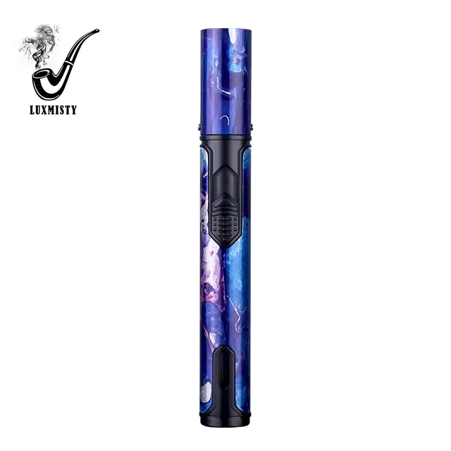 Metal Lighters Blue Flame Adjustable Butane Can Be Refilled Visible Gas Outdoor Windproof Lighter for Cigarettes and Cigars