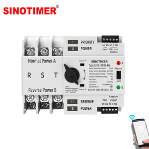 Interrupteur de transfert automatique WiFi SINOTIMER SATS-125/3P-EW WiFi ATS - 125A 400V, Alexa/<span class=keywords><strong>Google</strong></span>, commutation <8ms, automatique/manuel, triphasé - Product Image 1