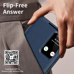 Cubierta de ventana inteligente de cuero PU con activación/suspensión automática para Samsung Galaxy S24 S23 <span class=keywords><strong>S22</strong></span> S25 Plus S25 funda con tapa de visión clara ultra inteligente - Product Image 5