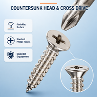Vis autotaraudeuses KA Silver Cross, nickelées, à tête fraisée, métriques M2/M3/M4/M5
