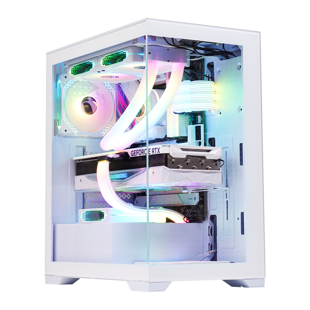 AntarcChill High Quality PC Cabinet White ATX Mid Tower Pc Gaming Case Micro Desk Casing Tempered Glass Computer Cabinet Chassis