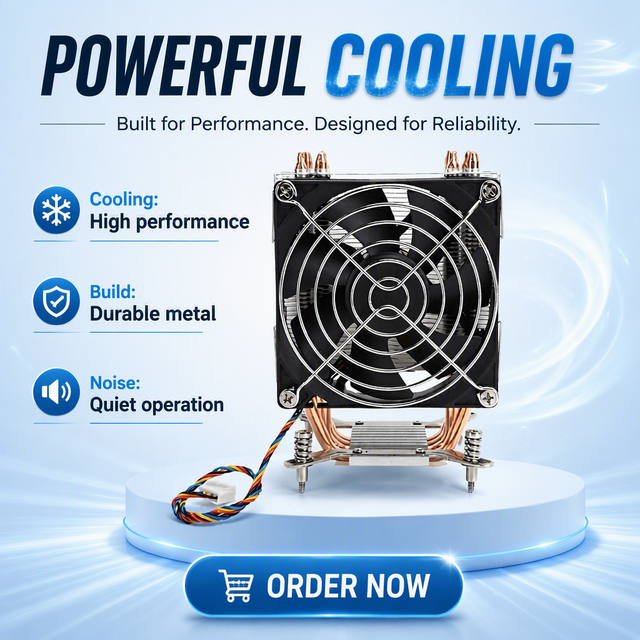 Everflow CPU Air Cooler 90mm Liquid Heat Sink 4 Heatpipes PWM Aluminum Copper 4-Pin Fan for LGA 2011/1366/1150/1151/1155/1156