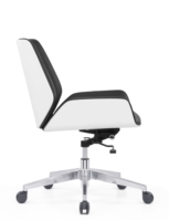 Chaise de bureau pivotante moderne pour réunions administratives avec dossier, cadre ergonomique en aluminium, pour ordinateur