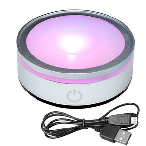 Base lumineuse LED haute qualité multicolore ronde pour présentoir d'art en verre 3D avec interrupteur tactile sensible - Product Image 1