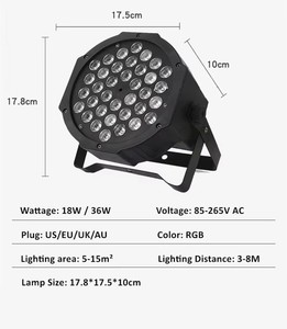 إضاءة مسرح بـ 36 مصباح LED تعمل بالصوت بـ 7 ألوان في واحد بسعر المصنع لحفلات الزفاف - Product Image 3