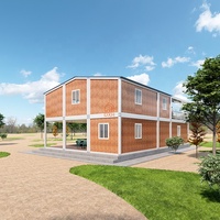Vente en gros de villas conteneurs préfabriquées portables à deux étages, 4 chambres, en kit, en panneaux sandwich d'acier