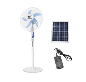 Ventilador Solar Recargable de 15W y 16 Pulgadas con 5 Aspas, 3 Velocidades Ajustables y Panel Solar, en Oferta - Product Image 1