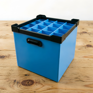 Caja de Almacenamiento Apilable para Botellas, de Plástico Corflute, para Cristalería, Caja de Transporte de Vajilla de Plástico Corrugado con Separador - Product Image 2