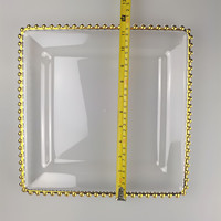 Assiettes de présentation carrées en plastique transparent à perles pour fêtes, mariages et événements – Décoration de table