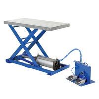 Table élévatrice à ciseaux pneumatique électrique 200 kg, plateforme de chargement fixe, construction en acier au carbone, hauteur maximale 1000 mm
