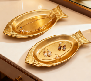 أطباق وصواني معدنية مستطيلة فريدة، صحون عصرية ملونة بالمينا للحفلات والأعراس، مناسبة للعائلات والفنادق والمطاعم والمنازل والمكاتب - Product Image 3