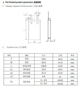 Pin Li-ion dạng túi 3.8V 8000mAh, mật độ năng lượng cao 1143128, dành cho thiết bị y tế, cảm biến IoT và thiết bị đeo thông minh - Product Image 4