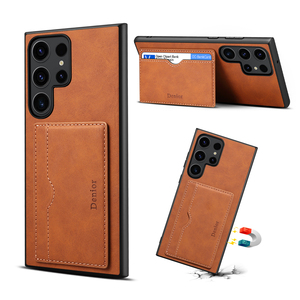 Denior |   Funda Protectora para Teléfono de Cuero PU Retro <span class=keywords><strong>a</strong></span> Prueba de Golpes con Soporte, Compatible con <span class=keywords><strong>Samsung</strong></span> S24/<span class=keywords><strong>23</strong></span>/22/21/Serie <span class=keywords><strong>A</strong></span>, con Ranura para Tarjetas - Product Image 1