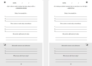 Diario de autocuidado de tela de lino A5 personalizado Planificador de bienestar diario sin fecha para mujeres y hombres para practicar el pensamiento positivo - Product Image 5