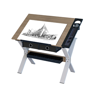 <span class=keywords><strong>Table</strong></span> <span class=keywords><strong>de</strong></span> <span class=keywords><strong>dessin</strong></span> <span class=keywords><strong>industrielle</strong></span> en métal Kidomena, nouveau style, avec pieds réglables, pratique pour l'art et le travail - Product Image 1