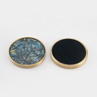 Sous-verres en résine encadrés de laiton CHENLANG, 10 mm, résistants à la chaleur, durables, écologiques, antidérapants, ronds, pour la table, la maison, le bar, la décoration