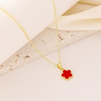2025 meilleure vente exquis fleur de prunier pétale cinq feuilles fleur pendentif collier réglable plaqué or coloré pendentif collier