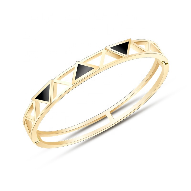 Bracelet de mode pour Femmes Triangle Noir Coquille Boucle Bracelet Bijoux