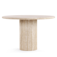 Mesa de comedor comercial para restaurante Mesa redonda de mármol central de gama alta de color sólido