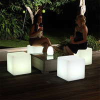 Meubles de jardin modernes pour discothèque, événements en plein air, fêtes, mariages, chaise, table, tabouret de bar lumineux à LED