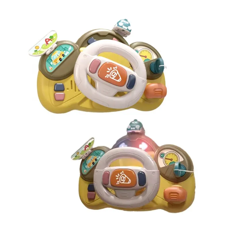 Multi-function baby steering wheel interactive learning toys kids simulation driving car educational toy with lighting and music