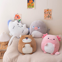 Oreiller personnalisé doux en peluche à poils animaux chaud pour les mains double trou licorne doux hamster lapin jouets en peluche