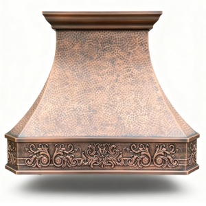 Архитектурная вытяжка ручной работы из меди, изготовленная на заказ для кухонь элитных вилл - Product Image 3