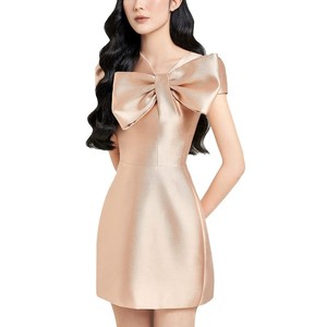 Yuan <span class=keywords><strong>français</strong></span> <span class=keywords><strong>premier</strong></span> amour fille se sent doux ornement stéréo nœud taille haute spectacle jupe fine - Product Image 1