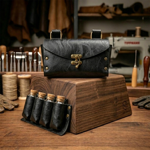 Nouvelle Sacoche Latérale Fantaisie en Cuir PU pour Quatre Bouteilles de <span class=keywords><strong>Médecine</strong></span> Médiévales, Accessoire de Costume de Magicien Unisexe - Product Image 4