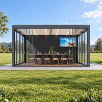 Abri extérieur moderne en métal, imperméable, pergola en aluminium pour patio, jardin, cour, gazebo, terrasse