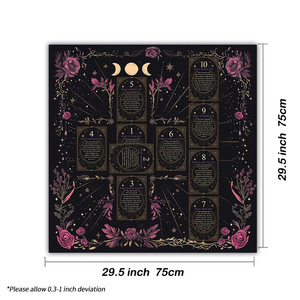 Hot Sale 75*75CM Retro Butterfly Moth Moon Phase Altar Tablecloth <strong>Black</strong> Oracle <strong>Table</strong> Mat Square Polyester - Product Image 6