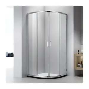Panel de ducha sin marco, puerta de baño de vidrio estriado