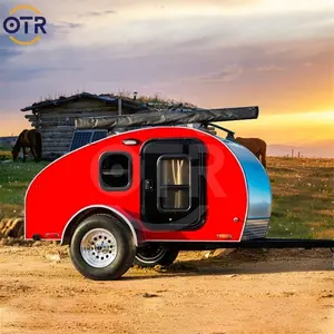 Çift katlanır Pop Up karavanlar küçük kamp römorku galvanizli Metal bisiklet Camper Mini kamp römorku