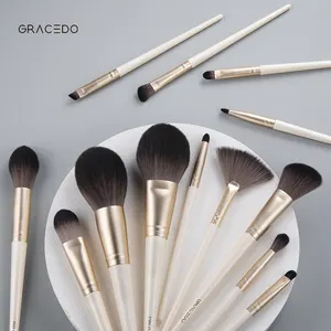 GRACEDO Bright Pearl White Elegance Brochas De Maquillaje 13 Pcs Private Label Makeup Brushes Set