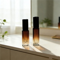 Flacon pulvérisateur de parfum en verre carré dégradé 5ml 8.5ml, atomiseur vide à brume fine avec bouchon à vis en aluminium pour huiles essentielles et arômes