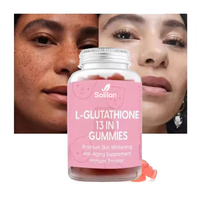 Complément alimentaire Solilan Vegan Vitamine C L-glutathion Collagène 13 en 1 Gummies Blanchiment de la peau L-glutathion 13 en 1 Gummies pour la peau