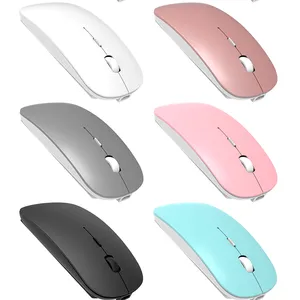 OEM Cheap Ultra Thin Slim Optical Wireless Recargable Mouse Pink For Beautiful Girl As Gifts